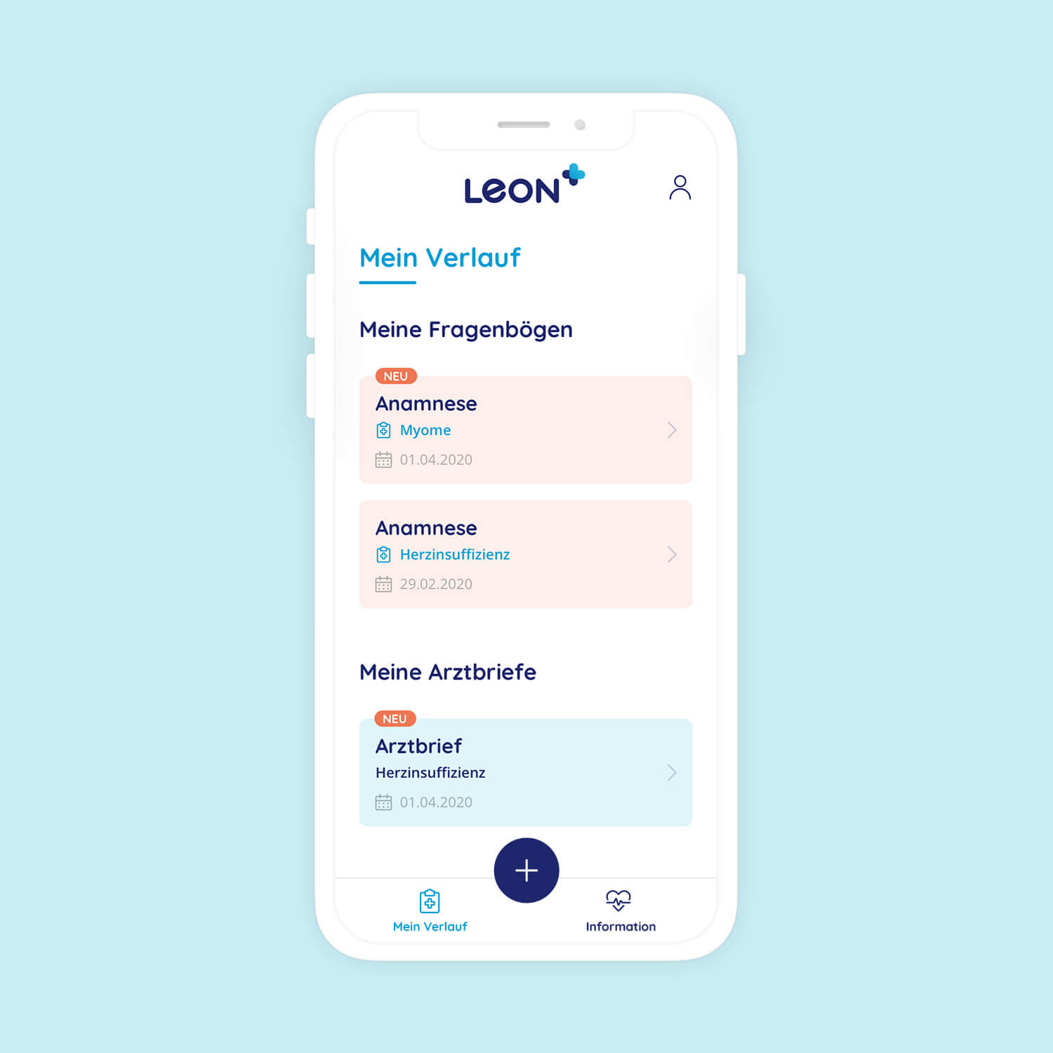 Referenzbild Leon Health App